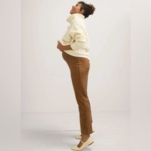 NWOT Hatch The Vegan Stretch Suede Crop Flare Chestnut / M